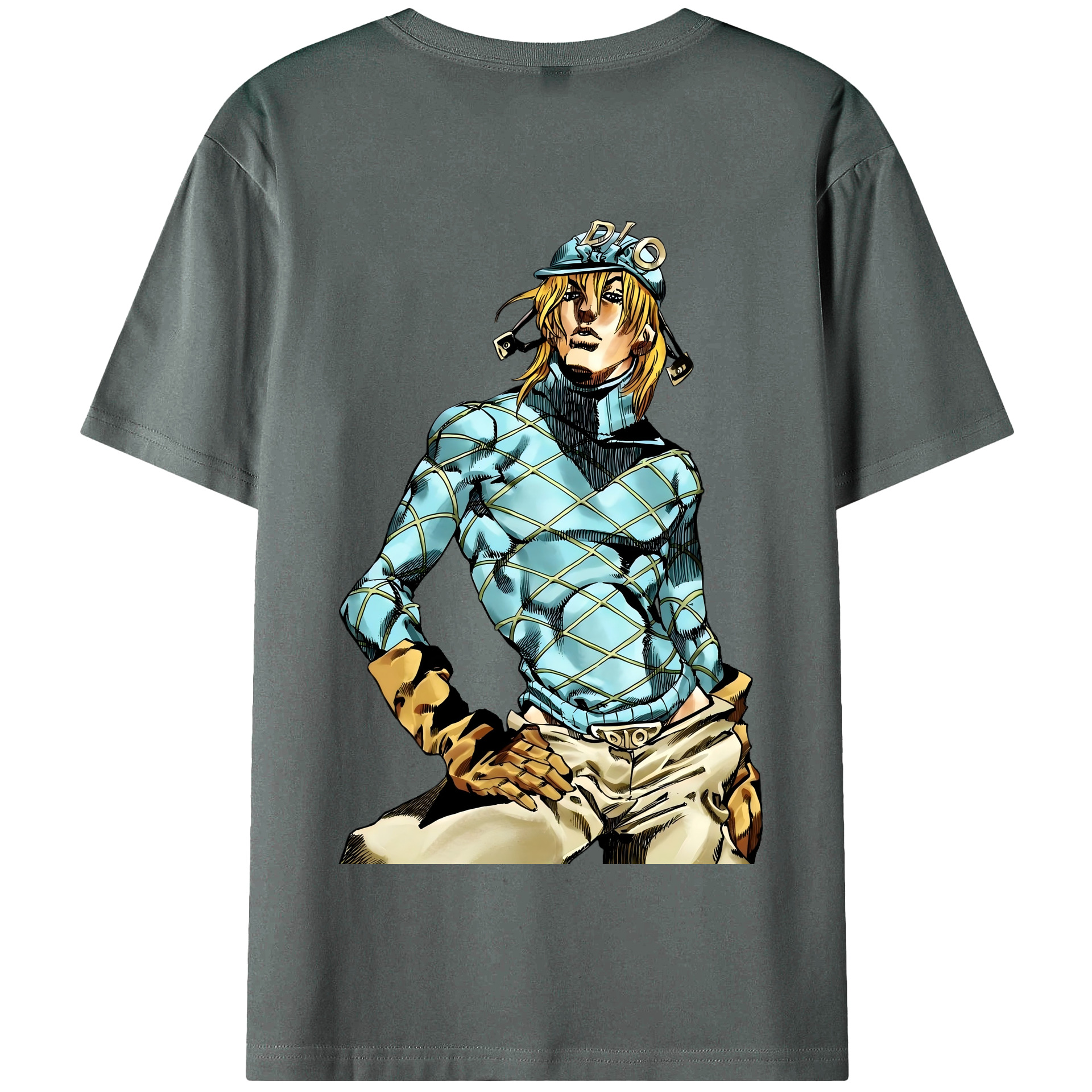 （画像用） ジョジョの奇妙な冒険 ディオ?ブランドー JoJo's Bizarre Adventure Dio Brando 綿100％半袖Tシャツ（背面プリント）